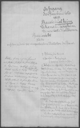 Walheim: Pfarrbericht 1929