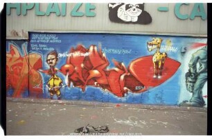unleserlich | ESKA.LBN BOE ECB KAZO OCT DKR OSP TSH AND ALL KiND OF ANiMALS EFAS. SEAK DESK7. ROMEO | DAMN! WHat's THis SounD? | iiiiiiiAAH! | JiRAFE FUNKY KREW.