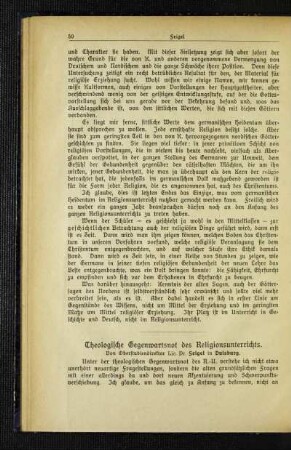 Theologische Gegenwartsnot des Religionsunterrichts