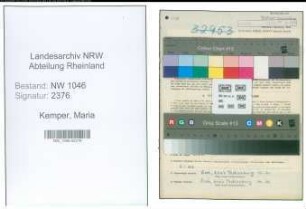 Entnazifizierung Maria Kemper , geb. 14.08.1900 (Posthalterin)