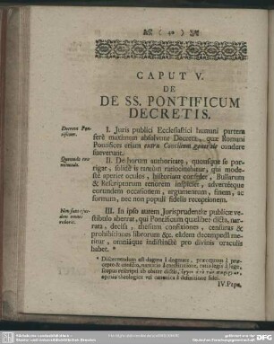 Caput V. De Ss. Pontificum Decretis