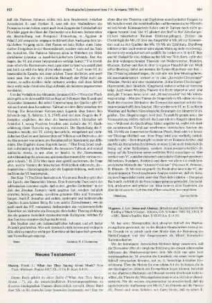884-885 [Rezension] Magness, J. Lee, Sense and Absence