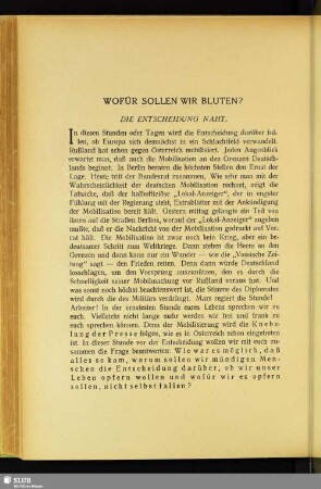 Wofür Sollen Wir Bluten?