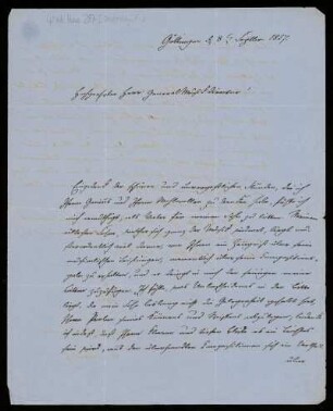 Brief von Ferdinand Oesterley an Louis Spohr