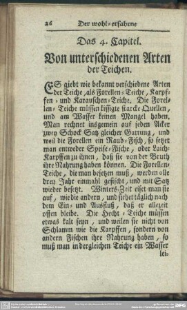 Das 4. Capitel. Von unterschiedenen Arten der Teichen