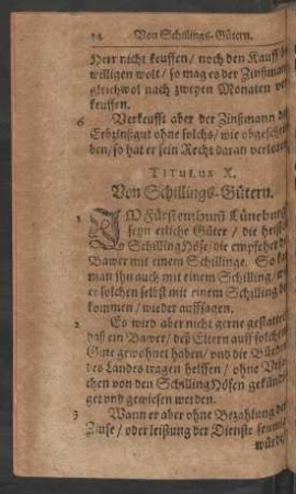Titulus X. Von Schillings-Gütern.