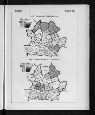 Tafel II. 1909. Fig. 2. Sterbefälle auf 1000 Einwohner.