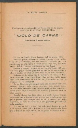 "Ídolo de carne" : (Aparecerá en el número próximo)