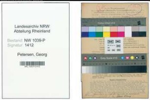 Entnazifizierung Georg Petersen , geb. 01.07.1892 (Landesobersekretaer)