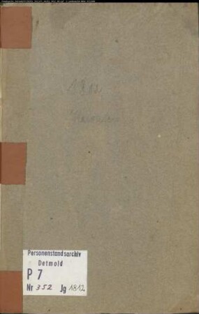 Zivilstandsregister der Munizipalität Marl (Heiraten 1812). (Gemeinde: Marl, Kreis Recklinghausen)