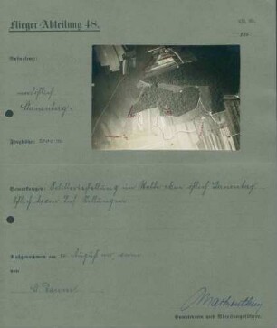 Foto der Artillerie- und Infanteriestellungen nordöstlich von Sternenberg (Luftbild)