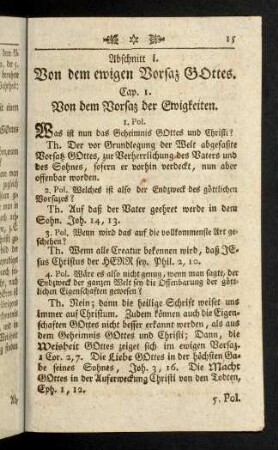 15-37, I. Von dem ewigen Vorsatz Gottes