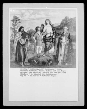 Tobias mit dem Engel Raphael, dem Heiligen Jakobus und dem Heiligen Nikolaus