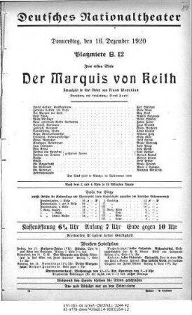 Der Marquis von Keith
