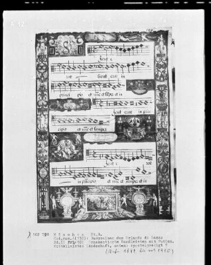 Bußpsalmen des Orlando di Lasso — Randleisten mit Ornament und Putten
