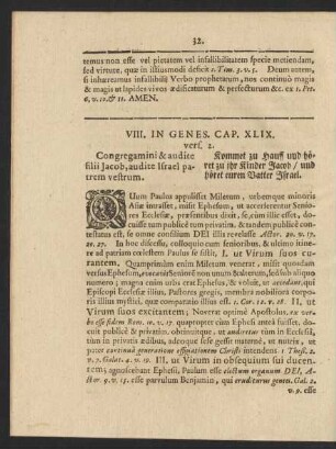 VIII. In Genes. Cap. XLIX. vers. 2.