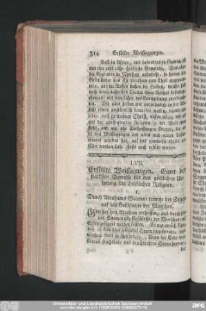 LVII. Erfüllte Weissagungen. Einer der stärksten Beweise für den göttlichen Ursprung der christlichen Religion.