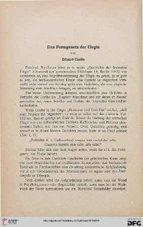 37: Das Formgesetz der Elegie