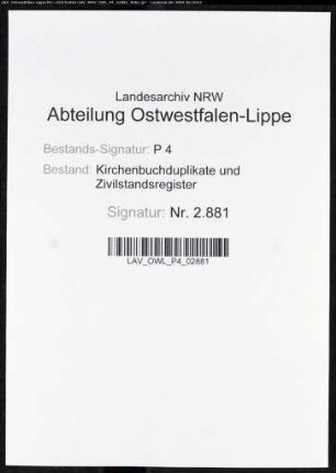 Zivilstandsregister der Munizipalität Soest (H 1814). (Gemeinde: Munizipalität Kreis Soest)