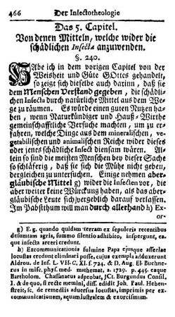 Das 5. Capitel. Von denen Mitteln, welche wider die schädlichen Insecta anzuwenden.
