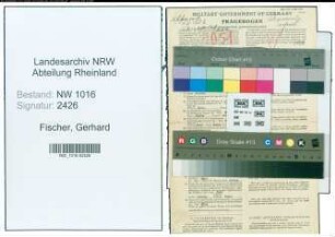 Entnazifizierung Gerhard Fischer , geb. 03.12.1913 (Schreiner)