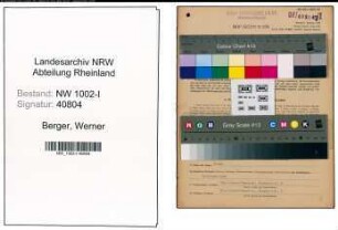 Entnazifizierung Werner Berger, geb. 19.01.1902 (Techn.Kaufmann)