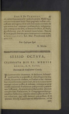 Sessio Octava.