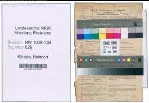 Entnazifizierung Heinrich Kleppe , geb. 16.10.1895 (Zahnarzt)