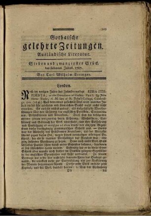Sieben und zwanzigstes Stück, den siebenten Julius, 1787.