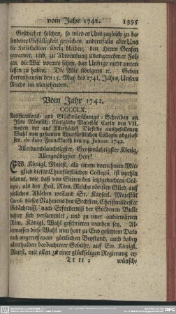Vom Jahr 1742