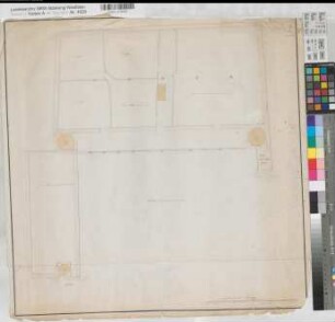 Münster (Münster) Gymnasium Paulinum Grundriß 1. Stockwerk 1777 50 münst. Fuß = 18,7 cm 60 x 60 kol. Zeichnung KSM Nr. 1012b