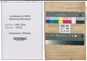 Entnazifizierung Wilhelm Koopmann , geb. 26.12.1890 (Postbetriebswart)