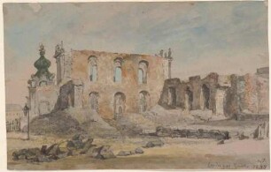 Die Ruinen Opernhauses am Zwinger in Dresden nach der Revolution im Mai 1849