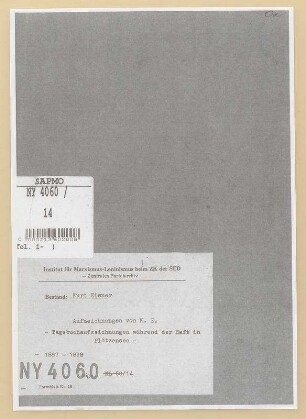 Aufzeichnungen während der Haftzeit in Plötzensee