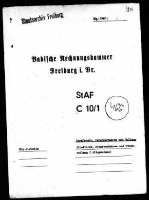 Strafrecht, Strafverfahren und Strafvollzug; Allgemeines