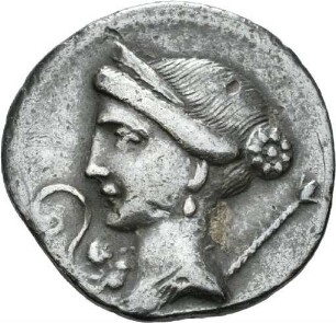 Denar des C. Julius Caesar mit Darstellung eines Tropaions