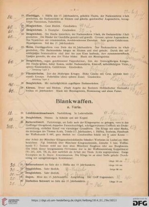 Blankwaffen (Nr. 28-45)