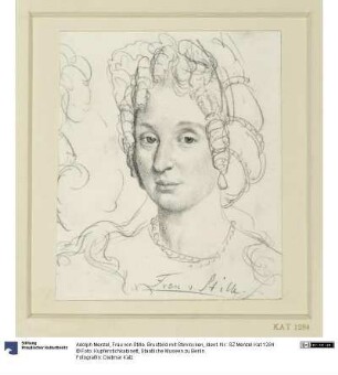 Frau von Stille. Brustbild mit Stirnlocken