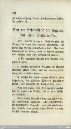 Von der Aehnlichkeit der Figuren, und ihren Verhältnissen