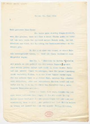 Brief an Robert Oehme : 22.06.1912