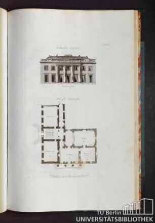 Plate 29. Skelton Castle. Entrance front. Plan of the Principal floor.