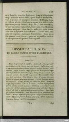 Dissertatio XLIV. De Labore Graeci Studii Emolliendo