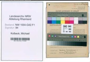 Entnazifizierung Michael Kolbeck , geb. 18.03.1904 (Silomeister)