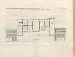 Plan du premier étage du principal corps du bâtiment