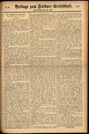 Zweite Ausgabe vom Donnerstag, den 29. Juli 1897.