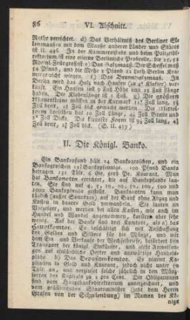 II. Die Königl. Banko.