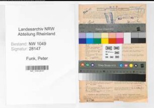 Entnazifizierung Peter Funk , geb. 21.03.1891 (Postsekretaer)