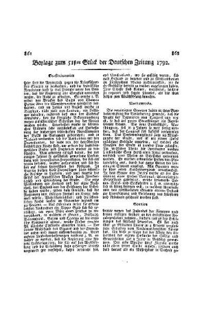 Beylage zum 51ten Stück der Deutschen Zeitung 1792