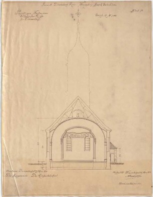 Buchmann, A.; Dürrenbach; Kath. Kirche, Neubau - Querschnitt