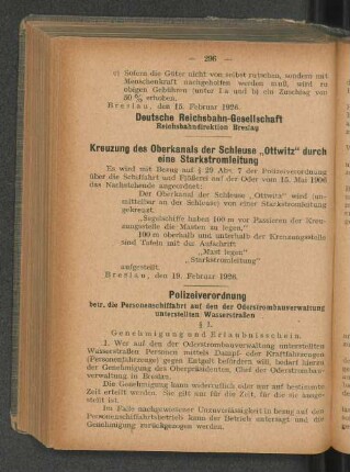 Kreuzung des Oberkanals der Schleuse "Ottwitz" durch eine Starkstromleitung